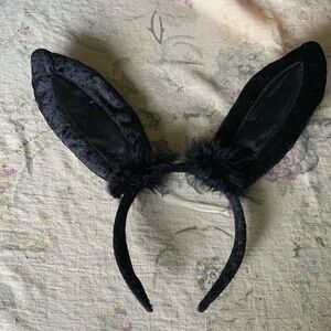 Black velvet and satin bunny ears